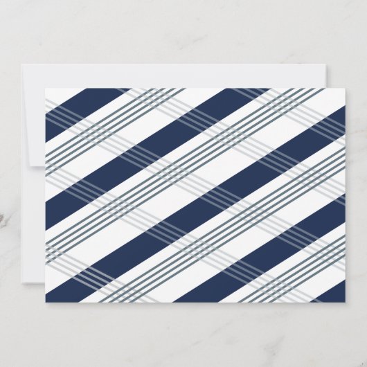 Navy Blue Postの結婚更新日付の保存 セーブザデート (裏面)