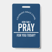 Navy Blue prayer church volunteers id badge バッジ (裏面)