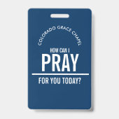 Navy Blue prayer church volunteers id badge バッジ (正面)