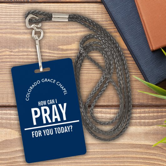 Navy Blue prayer church volunteers id badge バッジ