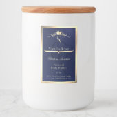 Navy Blue Product Label with Gold Frame Monogram フードラベル (正面)