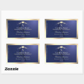 Navy Blue Product Label with Gold Frame Monogram 長方形シール (シート)