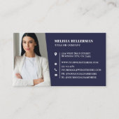 Navy Blue Professional Photo 名刺 (正面)