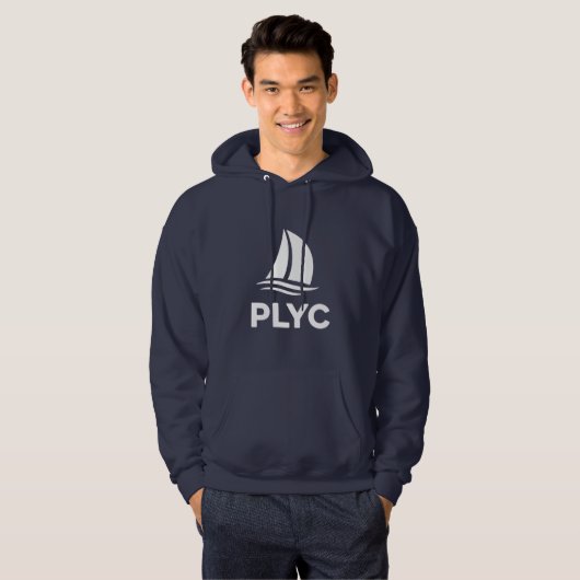 Navy Blue Pullover with White PLYC Logo  パーカ (正面フル)