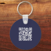 Navy Blue QR Code Company Logo キーホルダー (裏面)