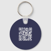 Navy Blue QR Code Company Logo キーホルダー (裏面)