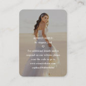 Navy Blue Quinceañera Crown & Stars QR RSVP Photo エンクロージャーカード (裏面)