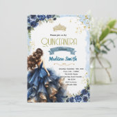 Navy Blue Quinceanera Invitation 招待状 (スタンド正面)