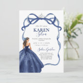 Navy Blue Quinceanera Invitation 招待状 (スタンド正面)