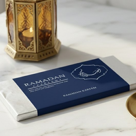 Navy Blue Ramadan Kareem Chocolate Bar Wrapper  チラシ