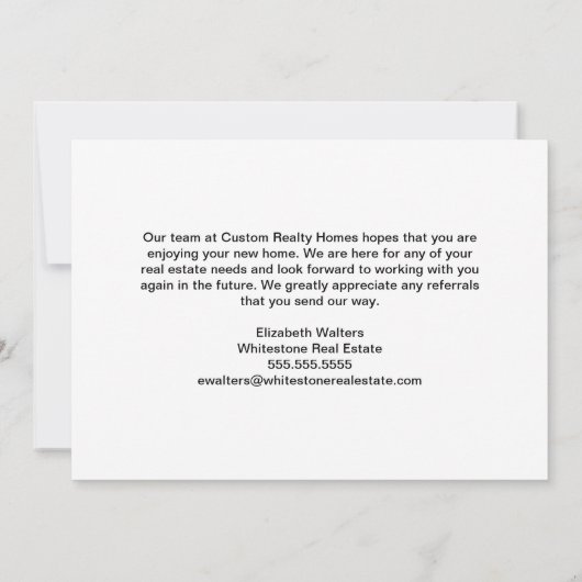 Navy Blue Real Estate Business Custom Marketing カード (裏面)