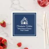 Navy Blue Real Estate Company Custom Realtor スタンダードカクテルナプキン (インサイチュ)