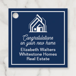 Navy Blue Real Estate Company Customized Party フェイバータグ