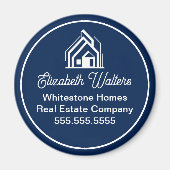 Navy Blue Real Estate Company Customized Realtor マグネット (正面)