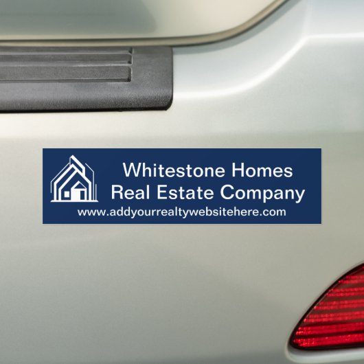 Navy Blue Real Estate Company Personalized Realtor バンパーステッカー (車上)