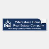 Navy Blue Real Estate Company Personalized Realtor バンパーステッカー (正面)