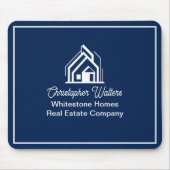 Navy Blue Real Estate Company Personalized Realtor マウスパッド (正面)
