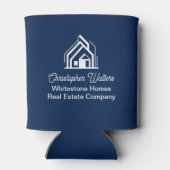 Navy Blue Real Estate Company Personalized Realtor 缶クーラー (裏面)