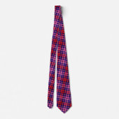 Navy Blue Red Pink Plaid Tartan Design  ネクタイ (裏面)