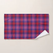 Navy Blue Red Pink Plaid Tartan Design  バスタオルセット (ハンドタオル)