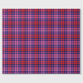 Navy Blue Red Pink Plaid Tartan Design  ラッピングペーパー (フラット)