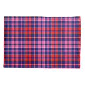 Navy Blue Red Pink Plaid Tartan Design  枕カバー (裏面)