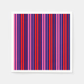 Navy Blue Red Pink Vertical Stripes Design   スタンダードカクテルナプキン (正面)