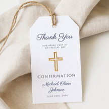 Navy Blue Religious Cross Boy Confirmation