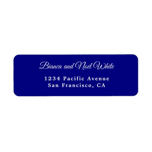 Navy Blue Return Address Labels ラベル (正面)