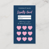 Navy Blue Reward Loyalty Card Thank You Card ロイヤリティカード (正面)