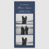 Navy Blue Romantic Photo Strip Magnetic Wedding (正面)