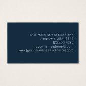Navy Blue Rose Gold Monogram Business Card (裏面)