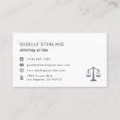 Navy Blue Scales of Justice Attorney at Law 名刺 (裏面)