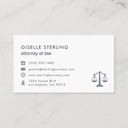 Navy Blue Scales of Justice Attorney at Law 名刺 (裏面)