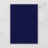 Navy Blue Scandinavian Minimal Wedding Design エンクロージャーカード (裏面)