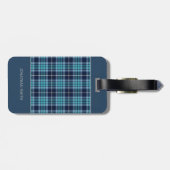 Navy Blue Scottish Tartan Pattern ラゲッジタグ (裏面横)