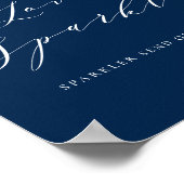 Navy Blue Script Let Love Sparkle 結婚's ポスター (角)