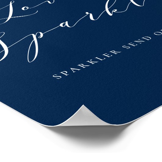 Navy Blue Script Let Love Sparkle 結婚's ポスター (角)