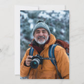 Navy Blue Script Photo Retirement Party 招待状 (裏面)