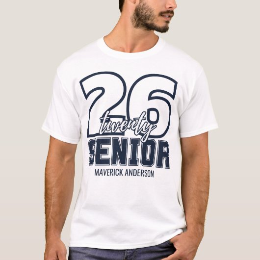 Navy Blue Senior Class of 2026 Graduation Tシャツ (正面)