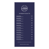 Navy Blue Services Menu Rack Card ラックカード (正面)