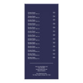 Navy Blue Services Menu Rack Card ラックカード (裏面)