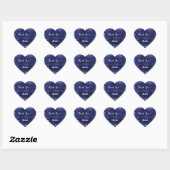 Navy blue silver glitter heart thank you birthday ハートシール (シート)