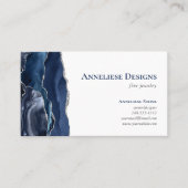 Navy Blue Silver Jewelry Designer Agate Geode  名刺 (正面)