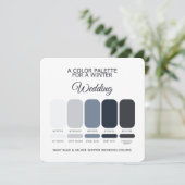Navy Blue Silver Winter Wedding Palette 2026 Card 招待状 (スタンド正面)