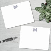 Navy Blue Simple Minimalist Name Monogram ポストイット