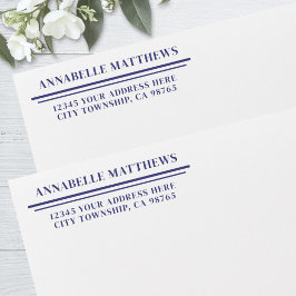 Navy Blue Simple Minimalist Return Address 封筒