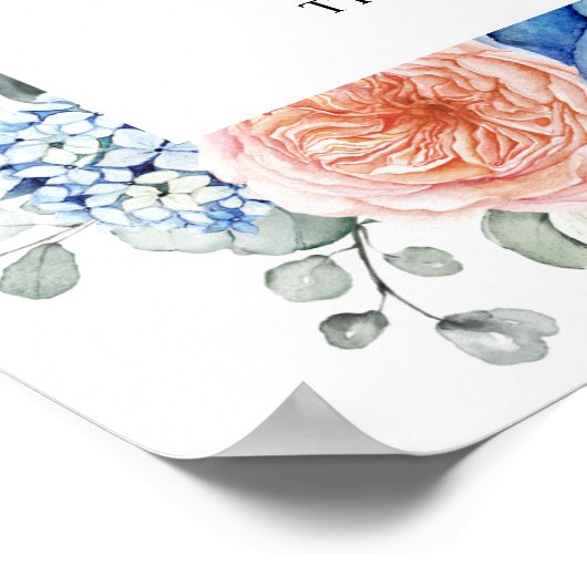 Navy Blue Slate Dusty Blush Cards & Gifts ポスター (角)