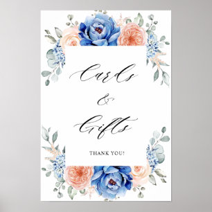 Navy Blue Slate Dusty Blush Cards & Gifts ポスター