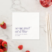 Navy Blue So We Met at a Bar Modern Simple Wedding スタンダードカクテルナプキン (インサイチュ)